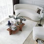 Hanah Home Babylon Mesa de centro de cristal templado y madera